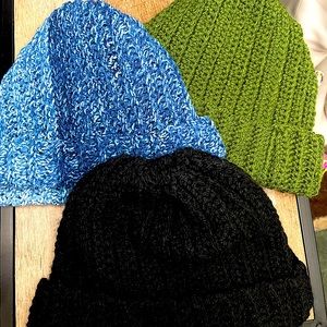 Handmade Crochet Ribbed Beanies